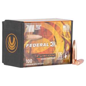 Federal Fusion 284 Caliber/7mm SP 175gr Rifle Reloading Bullets - 100 Rounds
