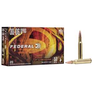 Federal Fusion 30-06 Springfield 150gr Fusion SP Rifle Ammo - 20 Rounds Federal Fusion 30-06 Springfield 150gr Fusion SP Rifle Ammo - 20 Rounds