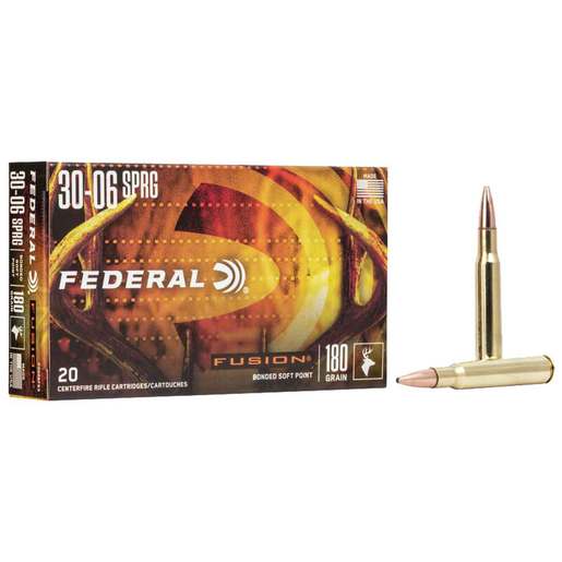 Federal Fusion 30-06 Springfield 180gr Fusion SP Rifle Ammo Ammo - 20 Rounds 20 Rounds Ammo