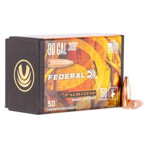 Federal Fusion 30 Caliber SP 150gr Rifle Reloading Bullets - 50 Count