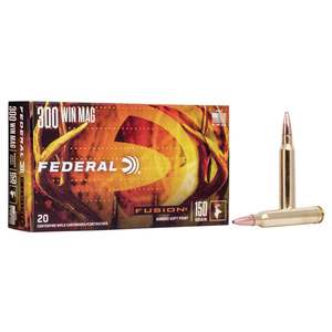 Federal Fusion 300 Winchester Magnum 150gr FSP Rifle Ammo - 20 Rounds Federal Fusion 300 Winchester Magnum 150gr FSP Rifle Ammo - 20 Rounds