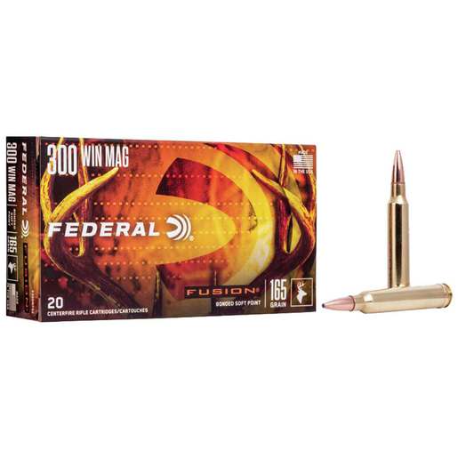 Federal Fusion 300 Winchester Magnum 165gr Fusion SP Rifle Ammo Ammo - 20 Rounds 20 Rounds Ammo