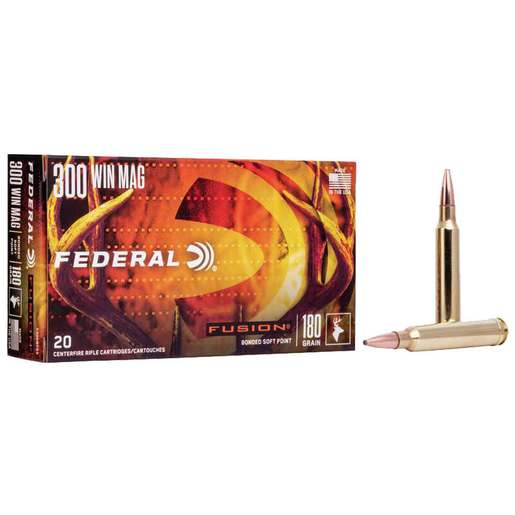 Federal Fusion 300 Winchester Magnum 180gr Fusion SP Rifle Ammo Ammo - 20 Rounds 20 Rounds Ammo