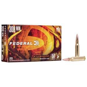 Federal Fusion 308 Winchester 150gr Fusion SP Rifle Ammo - 20 Rounds