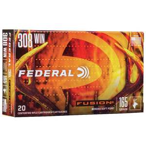Federal Fusion 308 Winchester 165gr Fusion SP Rifle Ammo - 20 Rounds