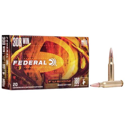 Federal Fusion 308 Winchester 180gr Fusion SP Rifle Ammo Ammo - 20 Rounds 20 Rounds Ammo