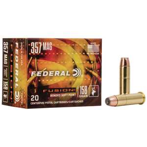 Federal Fusion 357 Magnum 158gr Fusion SP Handgun Ammo - 20 Rounds