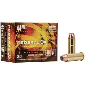 Federal Fusion 44 Magnum 240gr Fusion SP Handgun Ammo - 20 Rounds