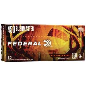 Federal Fusion 450 Bushmaster 260gr Bonded Soft Point Rifle Ammo - 20 Rounds
