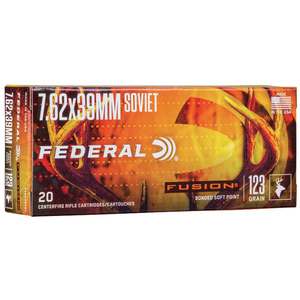 Federal Fusion 7.62x39mm 123gr Fusion SP Rifle Ammo - 20 Rounds