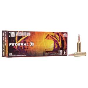 Federal Fusion 7mm WSM (Winchester Short Magnum) 150gr SP RIfle Ammo - 20 Rounds