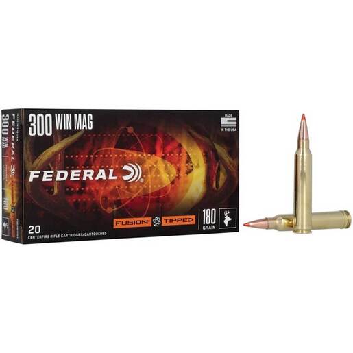 Federal Fusion Tipped 300 Winchester Magnum 180gr FT Rifle Ammo Ammo - 20 Rounds 20 Rounds Ammo