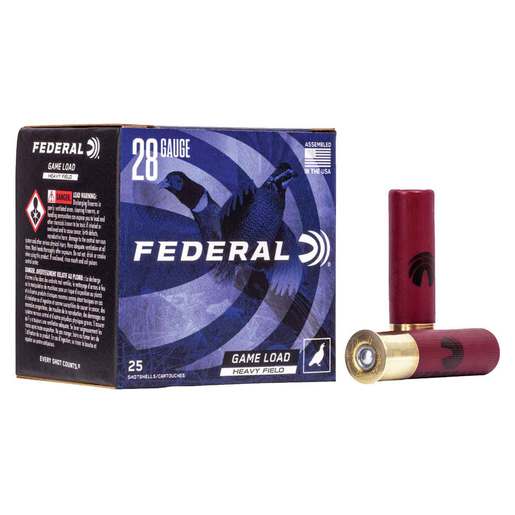 Federal Game Load 28 Gauge 2-3/4in #5 1oz Ammo - Upland Shotshells Ammo - 25 Rounds Ammo - #5 Upland Shotshells - 25 Rounds - #5 Ammo