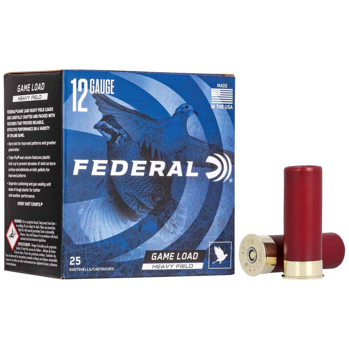 Federal Sample Shells Federal Game Load Heavy Field 12 Gauge 2-3/4in #7.5 Upland Shotgun ...