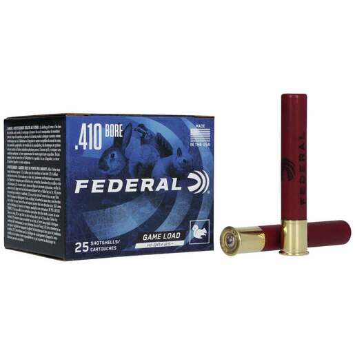 Federal Game Load Upland High Brass 410 Gauge 3in #5 11/16oz Upland Shotshell Ammo - 25 Rounds Ammo - #5 25 Rounds - #5 Ammo
