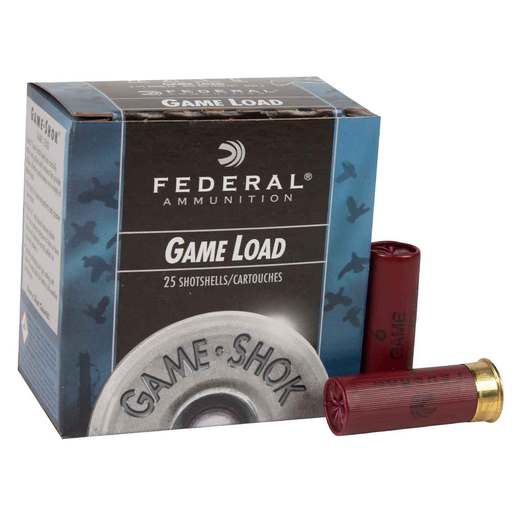 Federal Game-Shok 12 Gauge 2-3/4in #6 1oz Upland Shotshells Ammo - 25 Rounds Ammo - #6 25 Rounds - #6 Ammo