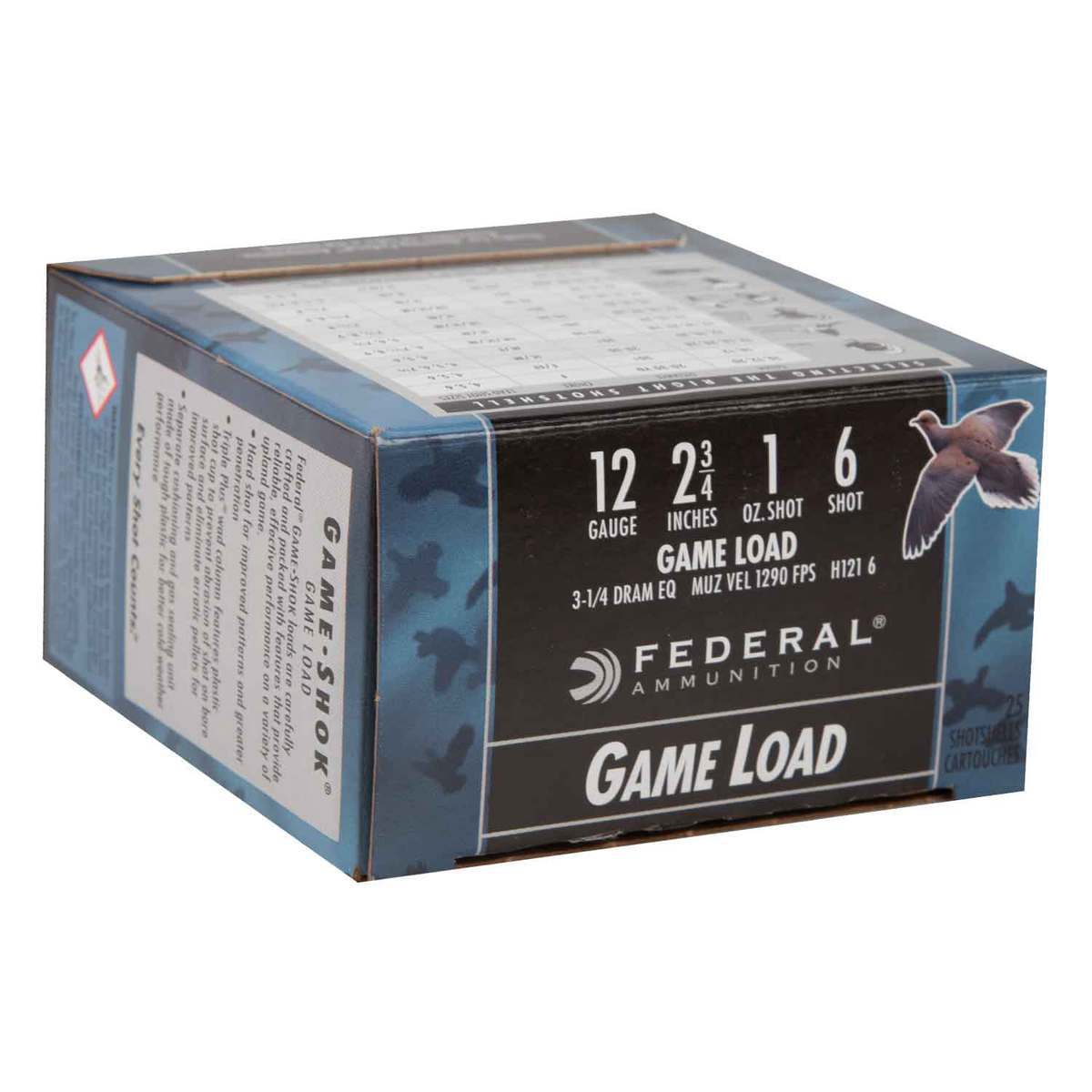 Federal Game-Shok 12 Gauge 2-3/4in #6 1oz Upland Shotshells - 25 Rounds Federal Game-Shok 12 Gauge 2-3/4in #6 1oz Upland Shotshells - 25 Rounds