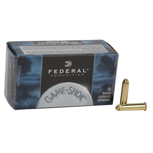Federal Game Shok 22 Long Rifle 25gr No. 12 Shot Rimfire Ammo Ammo - 50 Rounds 50 Rounds Ammo