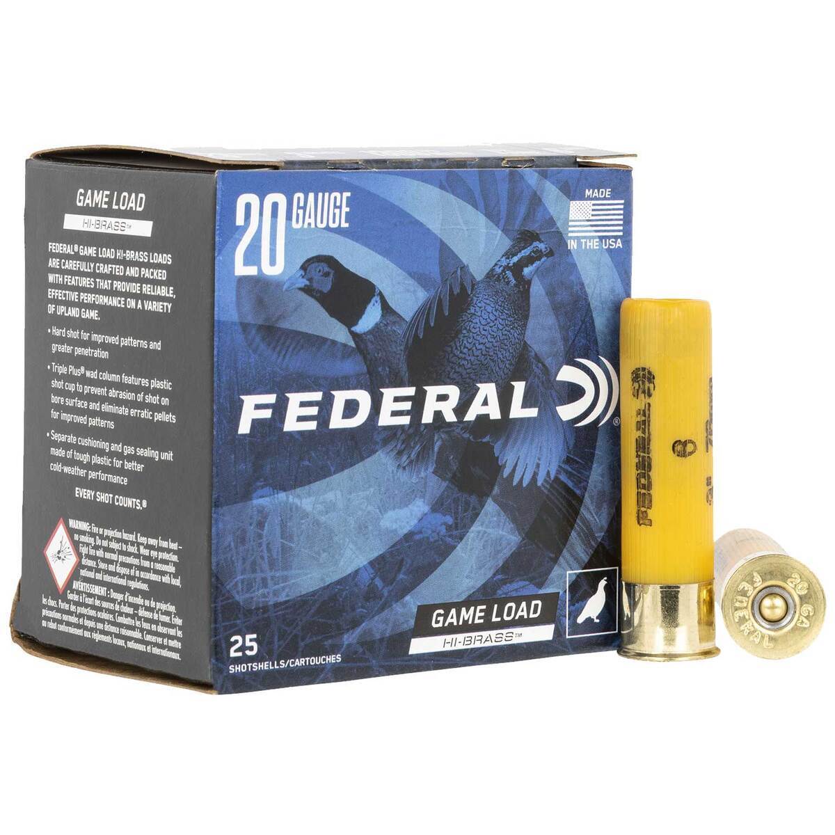 Federal Game-Shok High Brass 20 Gauge 3in #6 1-1/4oz Upland Shotshells ...
