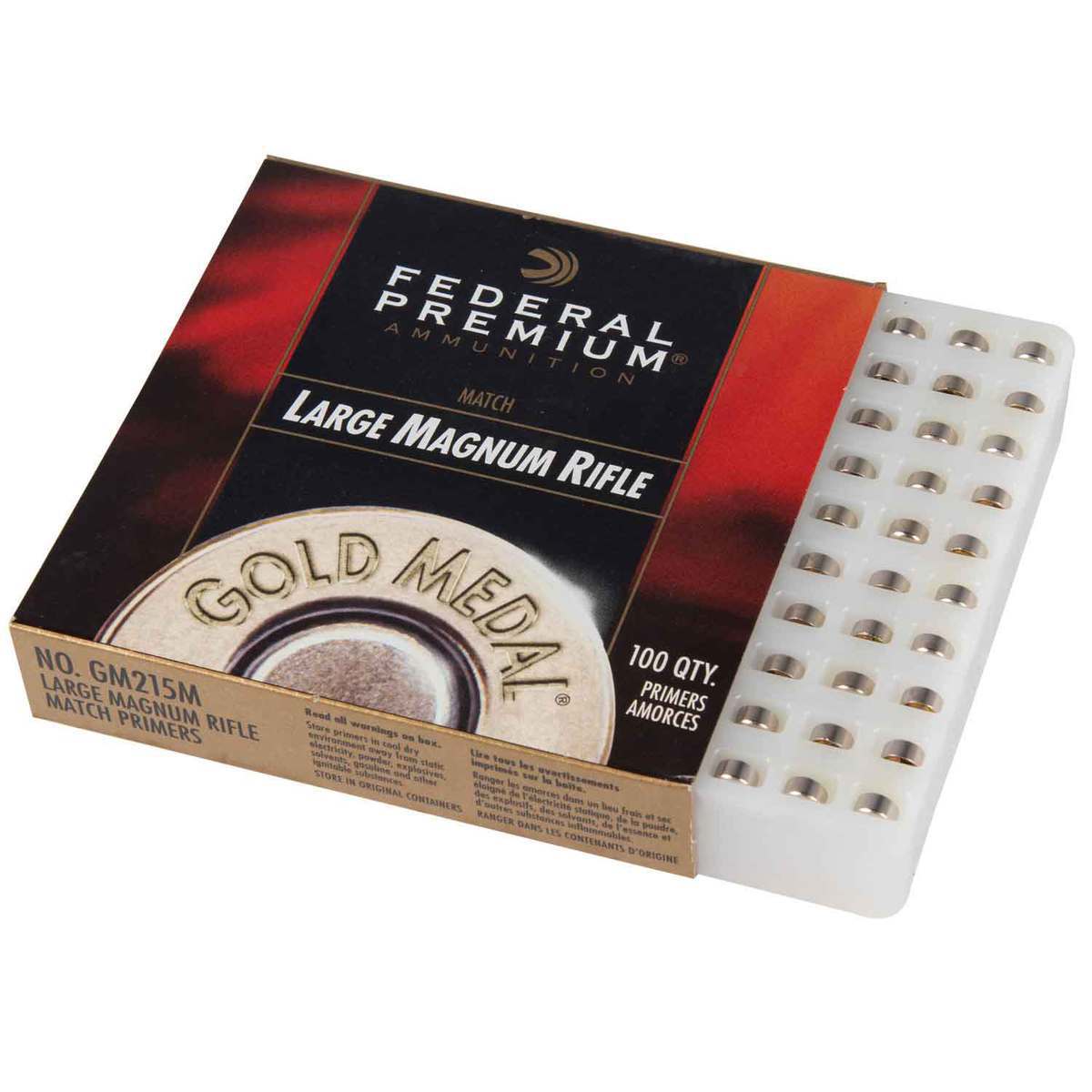 Federal Gold Medal #215M Large Magnum Rifle Match Primers -100 Count - Large Rifle Magnum Federal Gold Medal #215M Large Magnum Rifle Match Primers -100 Count - Large Rifle Magnum