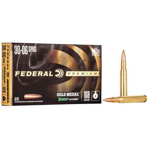 Federal Gold Medal 30-06 Springfield 168gr Sierra MatchKing BTHP Rifle Ammo - 20 Rounds