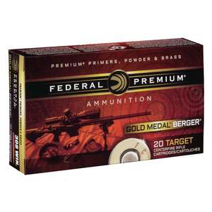 Federal Gold Medal 308 Winchester 185gr Berfer Jugernaught OTM Rifle Ammo - 20 Rounds