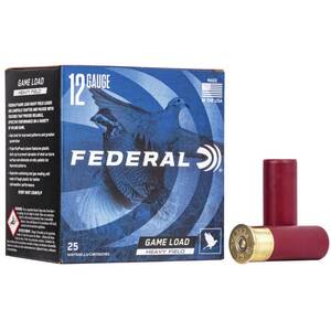 Federal Heavy Game Load 12 Gauge 2-3/4in 1-1/8oz #4 Upland Shotshells - 25 Rounds Federal Heavy Game Load 12 Gauge 2-3/4in 1-1/8oz #4 Upland Shotshells - 25 Rounds