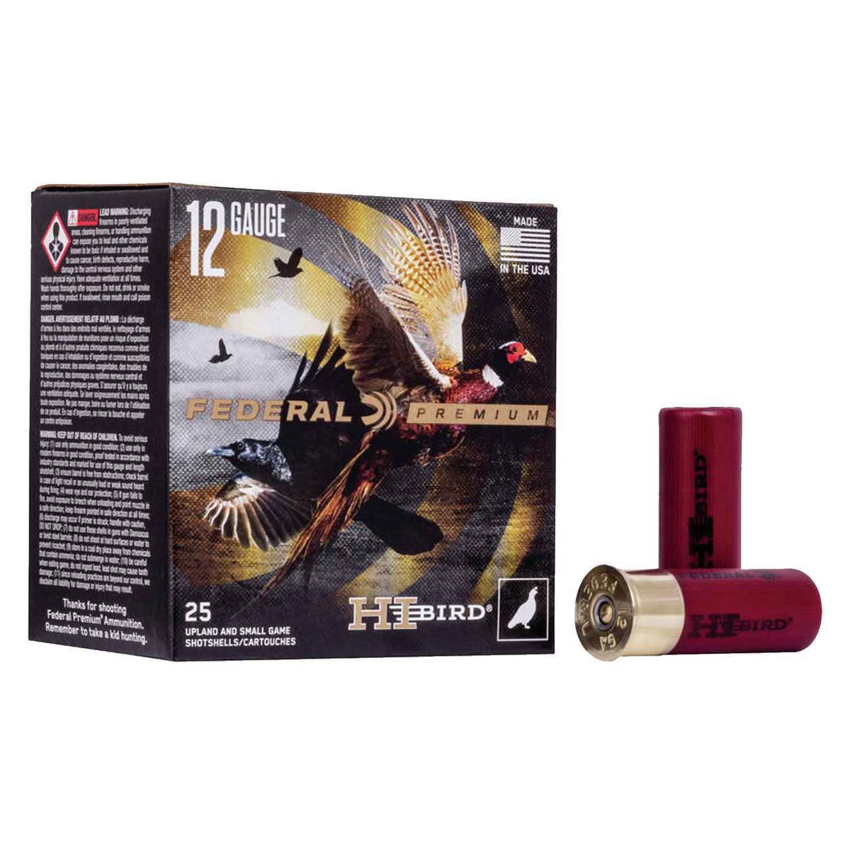 Federal Hi-Bird 12 Gauge 2-3/4in #7.5 1-1/4oz Upland Shotshells - 25 Rounds Federal Hi-Bird 12 Gauge 2-3/4in #7.5 1-1/4oz Upland Shotshells - 25 Rounds