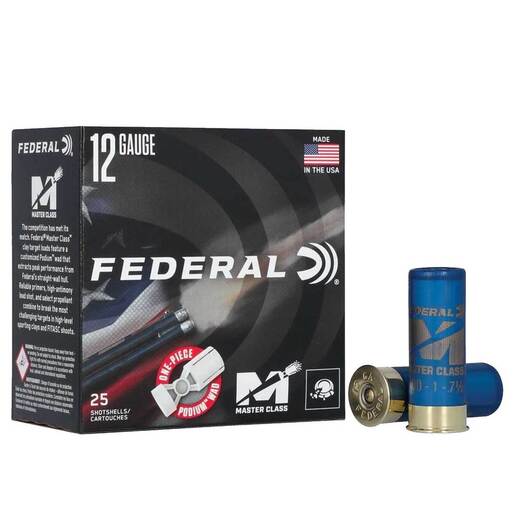 Federal Master Class 12 Gauge 2-3/4in #8 1-1/8oz Lead Shotshells Ammo - 25 Rounds Ammo - #8 25 Rounds - #8 Ammo