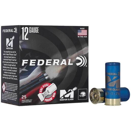 Federal Master Class 12 Gauge 2 3/4in #8 1oz Target Shotshells Ammo - 25 Rounds 8 25 Rounds 8 Ammo