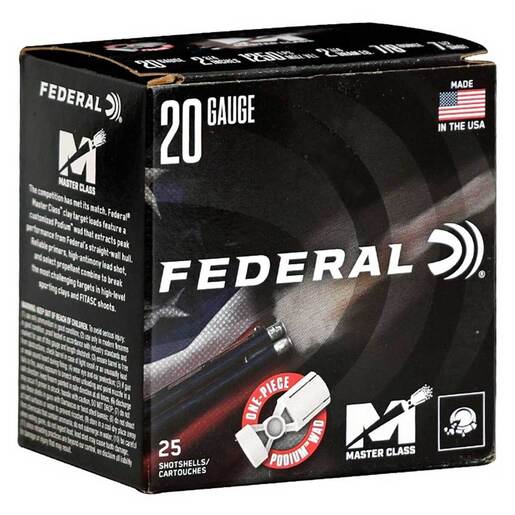 Federal Master Class 20 Gauge 2-3/4in #7.5 7/8oz Target Shotshells Ammo - 25 Rounds #7.5 25 Rounds #7.5 Ammo
