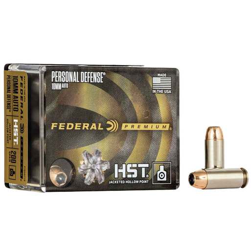 Federal Personal Defense 10mm Auto 200gr HST JHP Handgun Ammo Ammo - 20 Rounds 20 Rounds Ammo