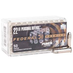 Federal Personal Defense 22 Long Rifle 29gr Punch FN Rimfire Ammo - 50 Rounds