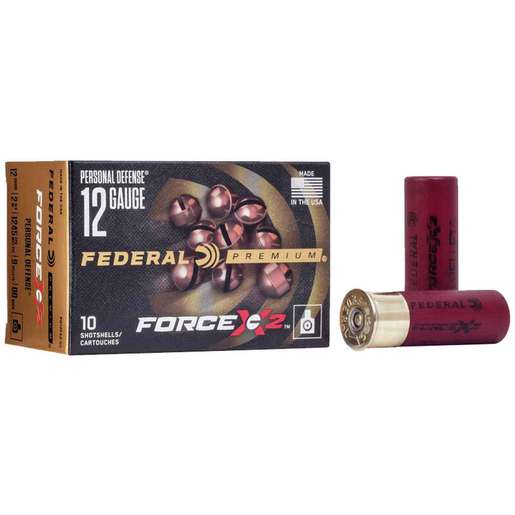 Federal Personal Defense Force X2 12 Gauge 2-3/4in #00 Buck Buckshot Shotshells Ammo - 10 Rounds Ammo - #00 Buck 10 Rounds - #00 Buck Ammo