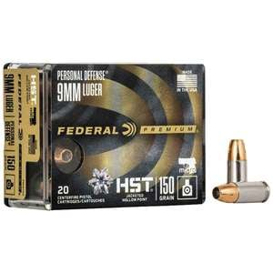 Federal Personal Defense HST Micro 9mm Luger 150gr HST JHP Handgun Ammo - 20 Rounds