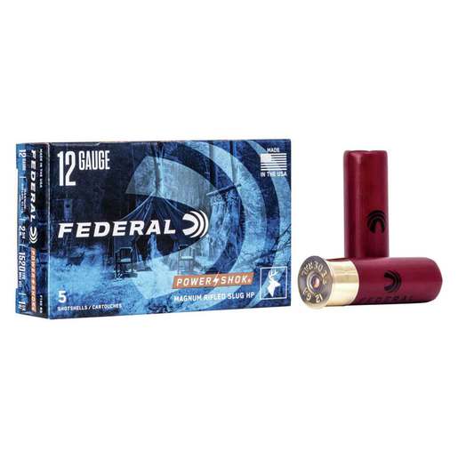 Federal Power-Shok 12 Gauge 2-3/4in 1-1/4oz Slug Shotshells Ammo - 5 Rounds 5 Rounds Ammo