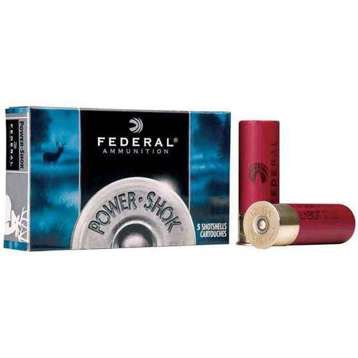 Federal Power-Shok 12 Gauge 2-3/4in 1oz Slug Shotshells Ammo - 5 Rounds 5 Rounds Ammo
