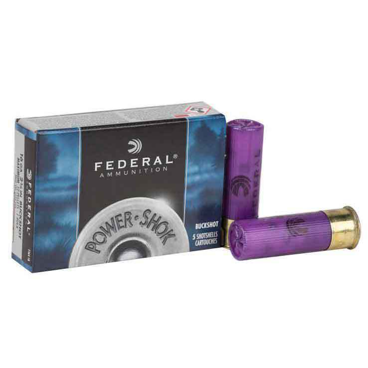 Federal Power-Shok 16 Gauge 2-3/4in #1 Buck Buckshot Shotshells - 5 Rounds Federal Power-Shok 16 Gauge 2-3/4in #1 Buck Buckshot Shotshells - 5 Rounds