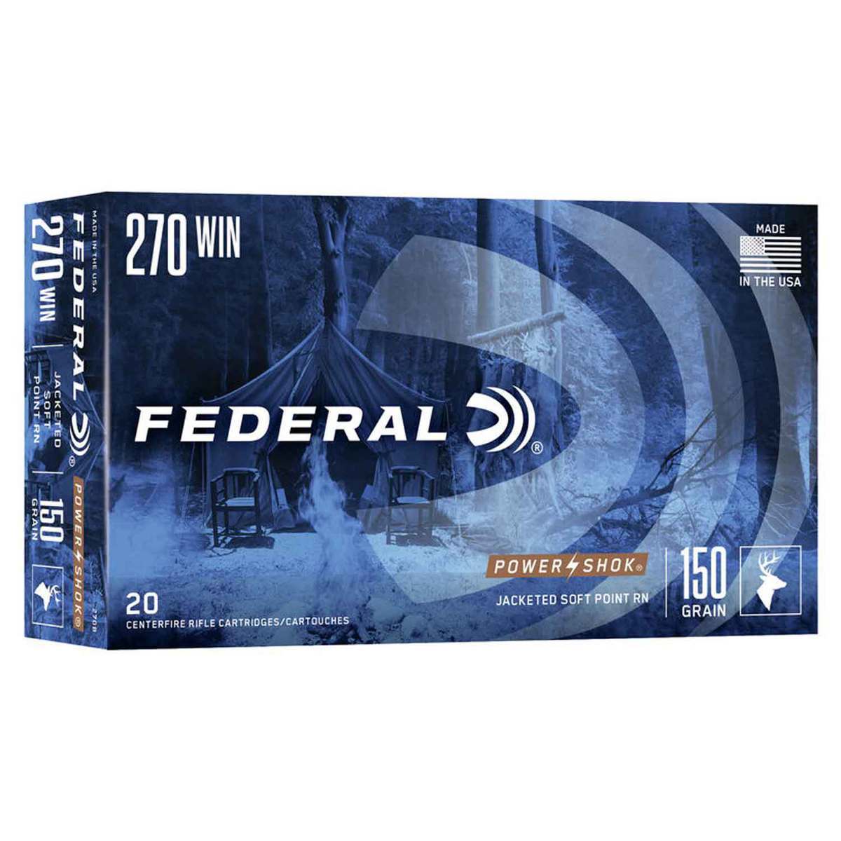 Federal Power-Shok 270 Winchester 150gr SP Rifle Ammo - 20 Rounds Federal Power-Shok 270 Winchester 150gr SP Rifle Ammo - 20 Rounds