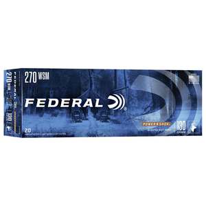 Federal Power-Shok 270 WSM (Winchester Short Mag) 130gr SP Rifle Ammo - 20 Rounds