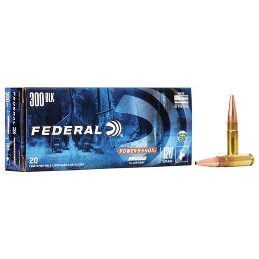 Federal Power Shok 300 AAC Blackout 120gr Copper HP Rifle Ammo Ammo - 20 Rounds 20 Rounds Ammo