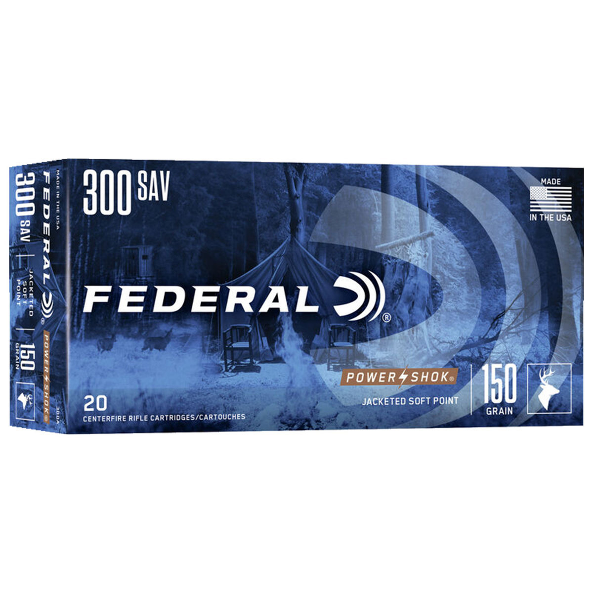 Federal Power-Shok 300 Savage 150gr SP Rifle Ammo - 20 Rounds Federal Power-Shok 300 Savage 150gr SP Rifle Ammo - 20 Rounds