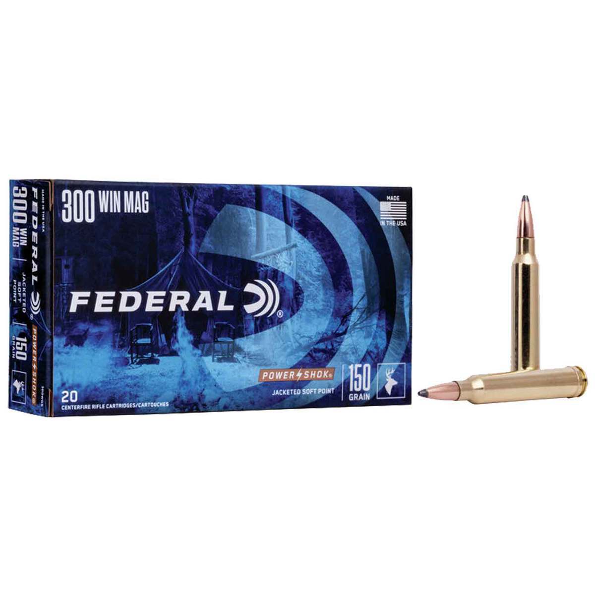 Federal Power-Shok 300 Winchester Magnum 150gr SP Rifle Ammo - 20 Rounds Federal Power-Shok 300 Winchester Magnum 150gr SP Rifle Ammo - 20 Rounds