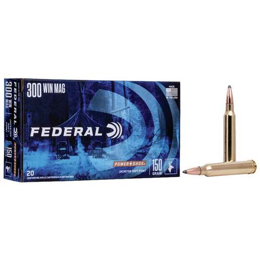 Federal Power-Shok 300 Winchester Magnum 150gr SP Rifle Ammo Ammo - 20 Rounds 20 Rounds Ammo