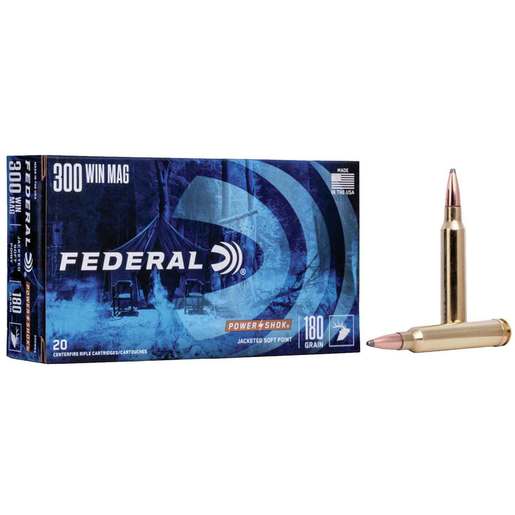 Federal Power-Shok 300 Winchester Magnum 180gr SP Rifle Ammo Ammo - 20 Rounds 20 Rounds Ammo