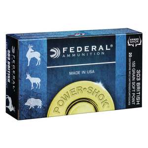 Federal Power-Shok 303 British 150gr SP Rifle Ammo - 20 Rounds