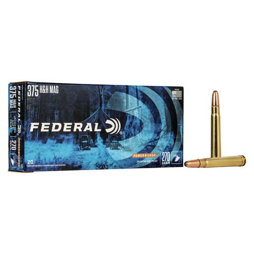 Federal Power-Shok 375 H&H Magnum 270gr SP Rifle Ammo – 20 Rounds
