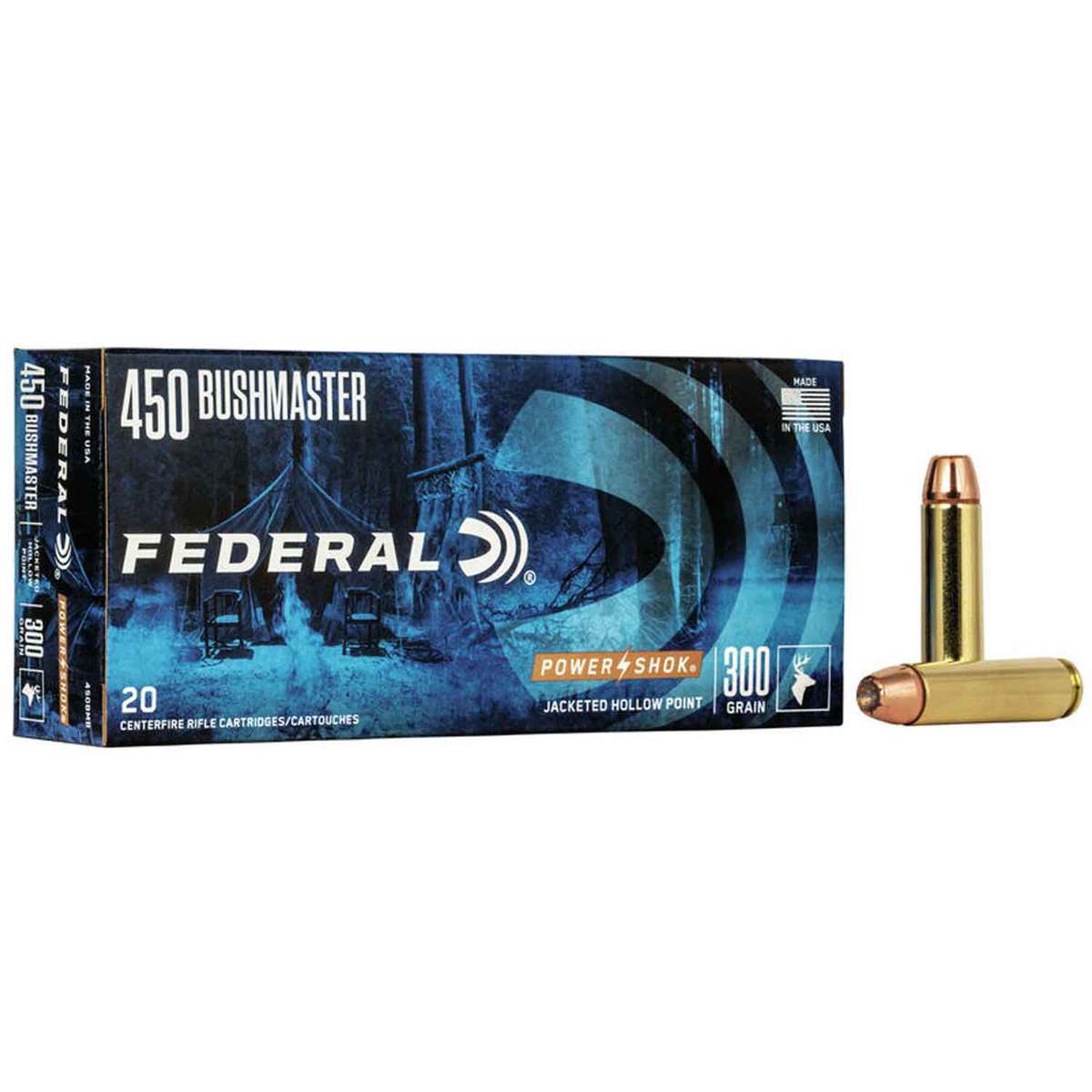 Federal Power-Shok 450 Bushmaster 300gr JHP Rifle Ammo - 20 Rounds Federal Power-Shok 450 Bushmaster 300gr JHP Rifle Ammo - 20 Rounds