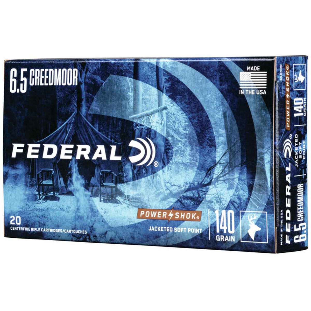 Federal Power Shok 6.5 Creedmoor 140gr SP Rifle Ammo - 20 Rounds Federal Power Shok 6.5 Creedmoor 140gr SP Rifle Ammo - 20 Rounds