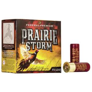 Federal Prairie Storm FS Lead 12 Gauge 2-3/4in #4 1-1/4oz Upland Shotshells - 25 Rounds Federal Prairie Storm FS Lead 12 Gauge 2-3/4in #4 1-1/4oz Upland Shotshells - 25 Rounds